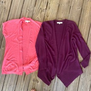 Pair of Loft cardigans. Size Small.